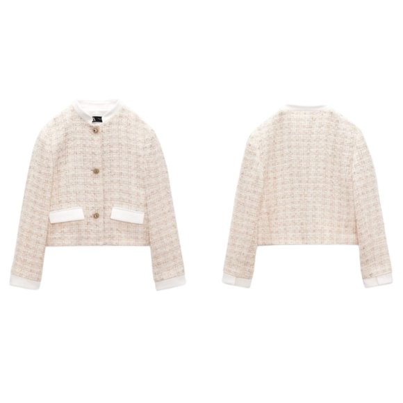 Zara Jackets & Blazers - Zara Cream Tweed Blazer